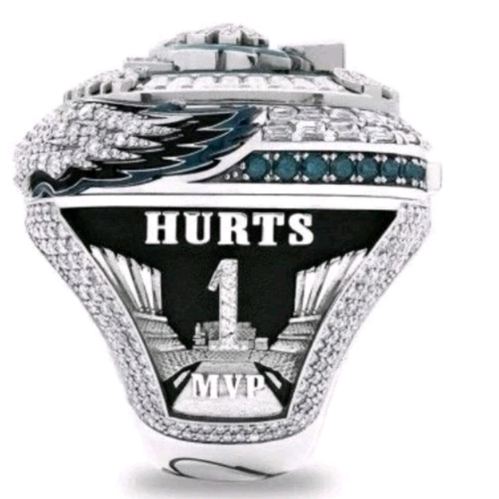 PHILADELPHIA EAGLES HURTS SUPERBOWL SIZE 11 CHAMPION RING w/BOX,& POSTERS!🔥